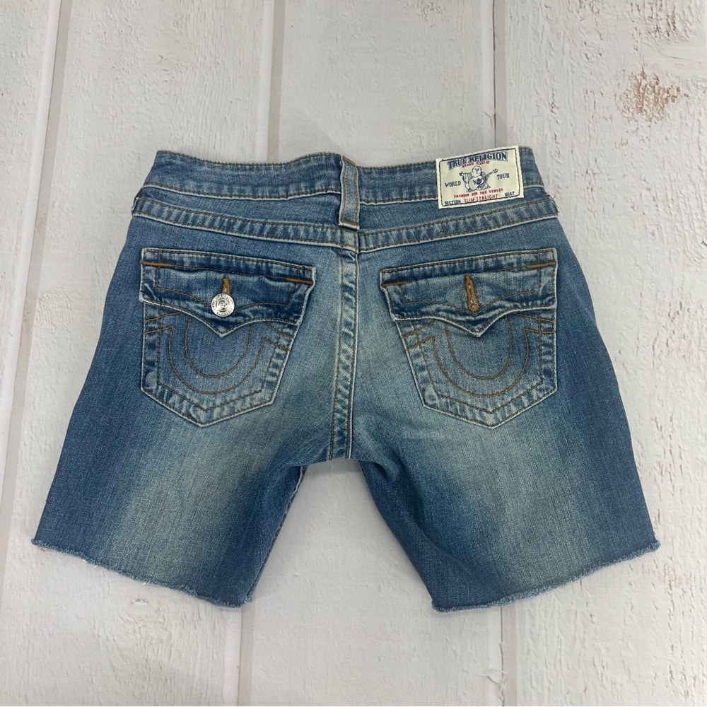 True‎ Religion Jeans Shorts World Tour Ricky Super T Made in USA Size 26 - Picture 3 of 10